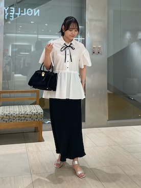 「NOLLEY’S（ノーリーズ）のアイテム」を使った、ワタナベさん（骨格ナチュラル・レディース・157cm）の夏コーディネート