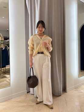 「NOLLEY’S（ノーリーズ）のアイテム（アクセサリー）」を使った、ワタナベさん（レディース・157cm）の春コーディネート