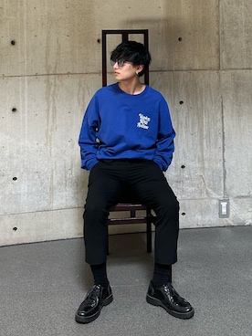 「ブルーコーデ」｜「アイテム（その他シューズ）」を使った、Yuki  Okitaさん（メンズ・172cm）の春コーディネート
