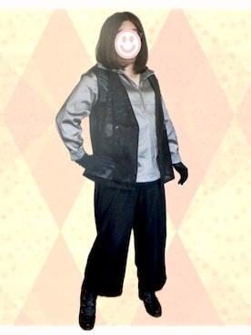 「グレー×ブラック」｜玉藻ノ後さん（レディース・170cm）の春コーディネート