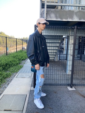 「KANGOL（カンゴール）のアイテム（キャップ）」を使った、joeさん（メンズ・165cm）の春コーディネート