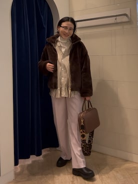 「アイテム（チャーム）」を使った、nol SUYAMAさん（レディース・161cm）の秋コーディネート