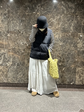 「H&M（エイチ・アンド・エム）のアイテム（ベスト）」を使った、yuip02さん（レディース・161cm）の冬コーディネート