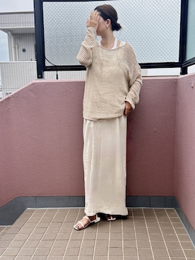 「サマーニット」｜「アイテム（オールインワン・サロペット）」を使った、yuip02さん（レディース・161cm）の夏コーディネート