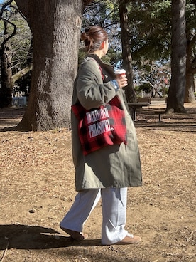 「アイテム（ミリタリージャケット）」を使った、yuip02さん（レディース・161cm）の冬コーディネート