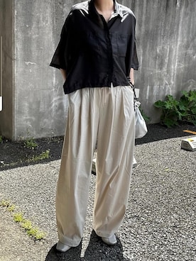 「しまむら（シマムラ）のアイテム（パンツ、ホワイト系）」を使った、yuip02さん（レディース・161cm）の春コーディネート
