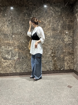 「GROWING RICH（グローウィングリッチ）のアイテム」を使った、yuip02さん（レディース・161cm）の春コーディネート