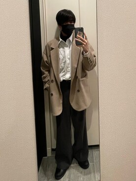 「epnok（エプノック）のアイテム（テーラードジャケット）」を使った、おーたさん（メンズ・166cm）の冬コーディネート