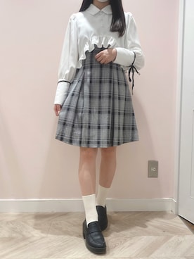 「グレンチェック」｜「アイテム（ワンピース/ドレス）」を使った、nana ♡さん（レディース・154cm）の冬コーディネート