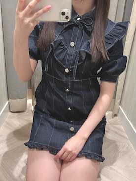titty&Co. ラッフルフリルミニワンピース デニムワンピース titty&Co. ラッフルフリルミニワンピース デニムワンピース