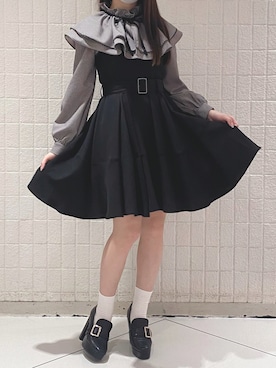 「春服デビュー宣言」｜「アイテム（ジャンパースカート）」を使った、nana ♡さん（レディース・154cm）の春コーディネート