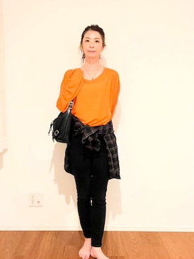 「mystic（ミスティック）のアイテム（ショルダーバッグ）」を使った、Chikaさん（レディース・154cm）の秋コーディネート