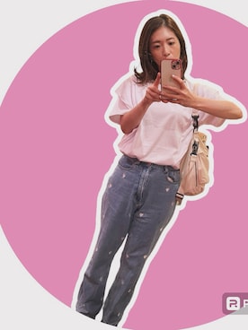 「sakishimatokyo（サキシマトーキョー）のアイテム（パンツ）」を使った、Chikaさん（レディース・154cm）の夏コーディネート