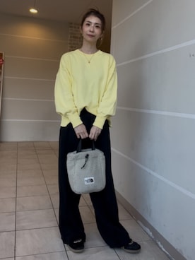 「アイテム（スウェットパンツ）」を使った、Chikaさん（レディース・154cm）の秋コーディネート