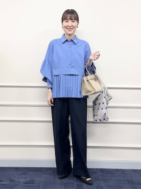 「アイテム（エコバッグ/サブバッグ）」を使った、yamaguchiさん（レディース・163cm）の秋コーディネート