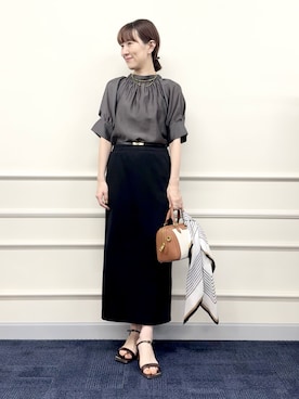 「NOLLEY’S（ノーリーズ）のアイテム（チョーカー）」を使った、yamaguchiさん（レディース・163cm）の春コーディネート