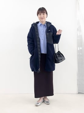 「NOLLEY’S（ノーリーズ）のキンチャクショルダー（ショルダーバッグ、ブラック系）」を使った、yamaguchiさん（レディース・163cm）の秋コーディネート