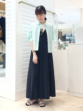 「アイテム（バレッタ/ヘアクリップ、ブラウン系）」を使った、yamaguchiさん（レディース・163cm）の夏コーディネート