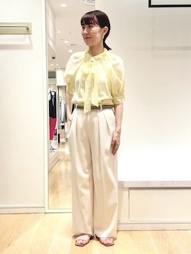 「黄色×白」｜yamaguchiさん（レディース・163cm）の春コーディネート