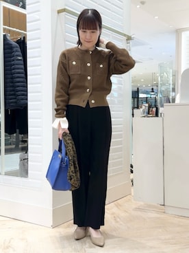 「アイテム（ストール/ショール）」を使った、yamaguchiさん（レディース・163cm）の秋コーディネート