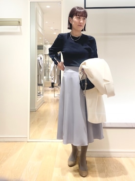 「NOLLEY’S Sophi（ノーリーズソフィ）のアイテム（チェスターコート）」を使った、yamaguchiさん（レディース・163cm）の冬コーディネート
