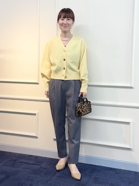 「アイテム（バレッタ/ヘアクリップ）」を使った、yamaguchiさん（レディース・163cm）の秋コーディネート