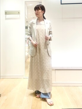 「キャミソールワンピ」｜「アイテム（ジャケット/アウター）」を使った、yamaguchiさん（レディース・163cm）の春コーディネート