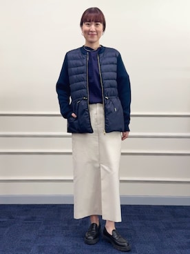 「NOLLEY’S（ノーリーズ）のウォッシャブル撥水ツイルチノスカート（スカート）」を使った、yamaguchiさん（レディース・163cm）の夏コーディネート