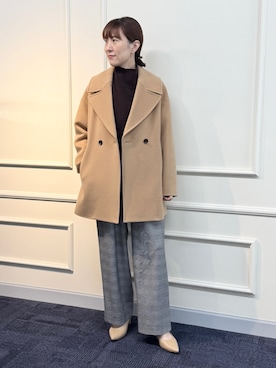 「アイテム（ダッフルコート）」を使った、yamaguchiさん（レディース・163cm）の秋コーディネート