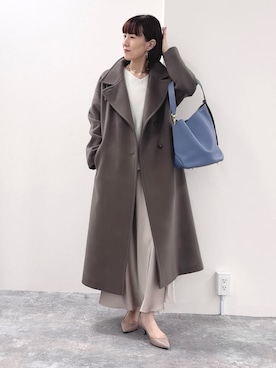 「NOLLEY’S Sophi（ノーリーズソフィ）のアイテム（チェスターコート）」を使った、yamaguchiさん（レディース・163cm）の秋コーディネート