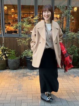 「アイテム（ダッフルコート）」を使った、yamaguchiさん（レディース・163cm）の秋コーディネート