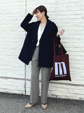 「アイテム（ダッフルコート）」を使った、yamaguchiさん（レディース・163cm）の秋コーディネート