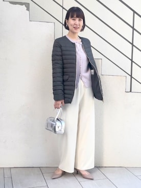 「TATRAS」｜「アイテム（カーディガン/ボレロ）」を使った、yamaguchiさん（レディース・163cm）の秋コーディネート