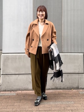 「レディースファッション」｜「アイテム（アクセサリー）」を使った、yamaguchiさん（レディース・163cm）の秋コーディネート