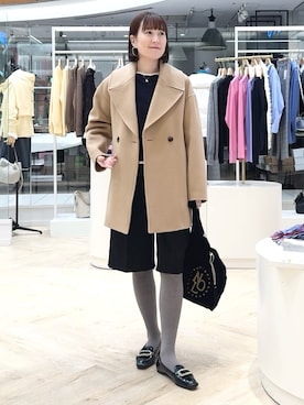 「アイテム（ダッフルコート）」を使った、yamaguchiさん（レディース・163cm）の冬コーディネート