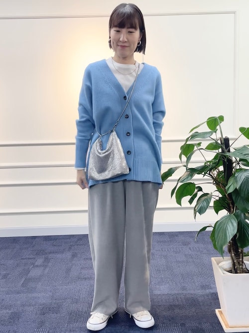 Ⓜ︎nanaco グレー24 とブルー25 セール】◇【WEB限定】コンパクトベアテレコクルーネックロンT（T