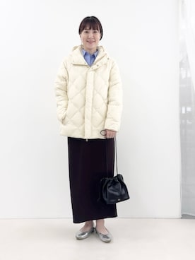 「NOLLEY’S（ノーリーズ）のキンチャクショルダー（ショルダーバッグ、ブラック系）」を使った、yamaguchiさん（レディース・163cm）の秋コーディネート