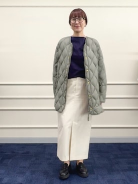 「NOLLEY’S（ノーリーズ）のウォッシャブル撥水ツイルチノスカート（スカート）」を使った、yamaguchiさん（レディース・163cm）の夏コーディネート