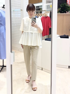 「アイテム（バレッタ/ヘアクリップ）」を使った、yamaguchiさん（レディース・163cm）の夏コーディネート
