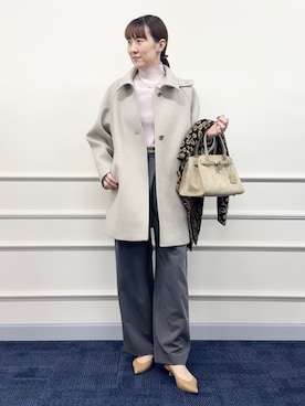 「アイテム（ストール/ショール）」を使った、yamaguchiさん（レディース・163cm）の秋コーディネート