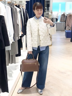 「アイテム（ボストンバッグ）」を使った、yamaguchiさん（レディース・163cm）の秋コーディネート