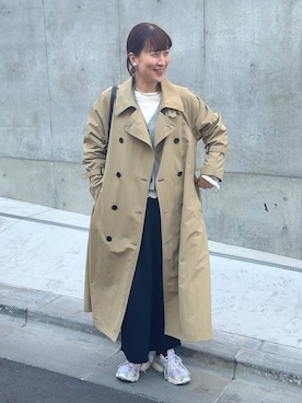 「NOLLEY’S（ノーリーズ）のアイテム（トレンチコート）」を使った、yamaguchiさん（レディース・163cm）の冬コーディネート