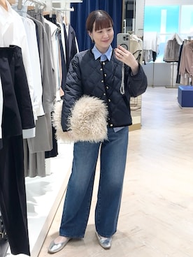 「NOLLEY’S（ノーリーズ）のアイテム（ショルダーバッグ）」を使った、yamaguchiさん（レディース・163cm）の秋コーディネート