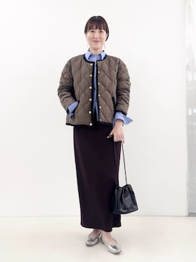 「NOLLEY’S（ノーリーズ）のキンチャクショルダー（ショルダーバッグ、ブラック系）」を使った、yamaguchiさん（レディース・163cm）の秋コーディネート