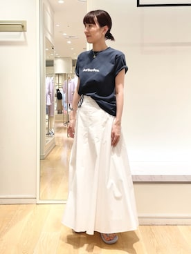 「NOLLEY’S Sophi（ノーリーズソフィ）のアイテム（アクセサリー）」を使った、yamaguchiさん（レディース・163cm）の夏コーディネート