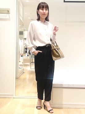 「とろみシャツ」｜yamaguchiさん（レディース・163cm）の春コーディネート