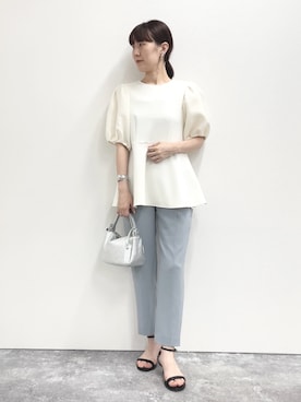 「袖ボリューム」｜「アイテム（アクセサリー）」を使った、yamaguchiさん（レディース・163cm）の春コーディネート