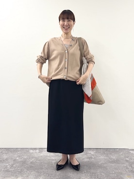 「アイテム（ストール/ショール）」を使った、yamaguchiさん（レディース・163cm）の秋コーディネート