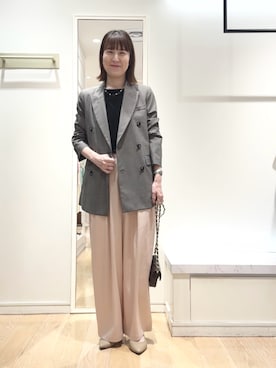「NOLLEY’S（ノーリーズ）のアイテム」を使った、yamaguchiさん（レディース・163cm）の秋コーディネート