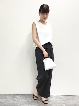 「NOLLEY’S（ノーリーズ）のストラップサンダル（サンダル）」を使った、yamaguchiさん（レディース・163cm）の春コーディネート